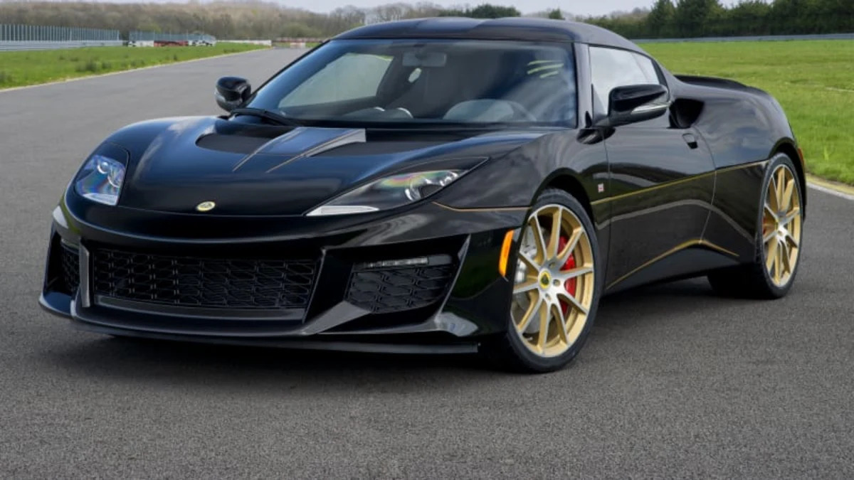 The black and gold Lotus Evora Sport 410 GP Edition is heading to America