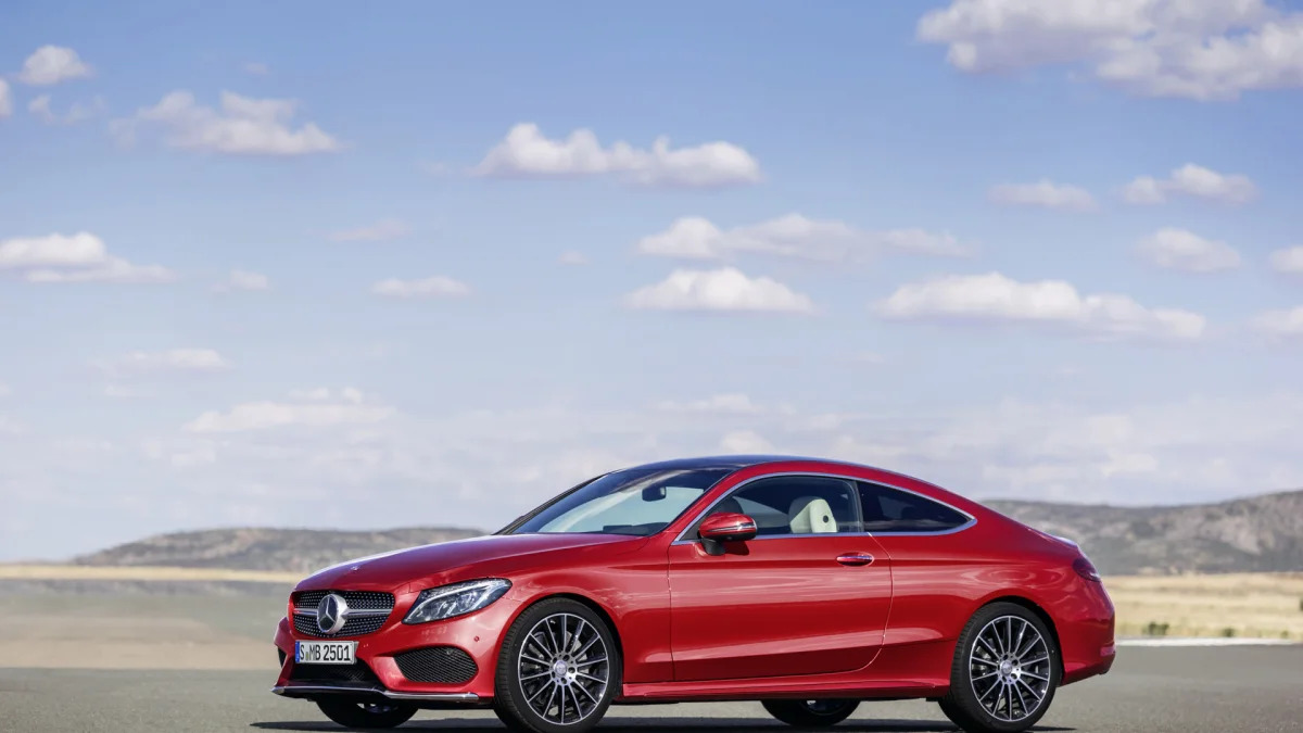 2017 c-class coupe c300 mercedes benz angle