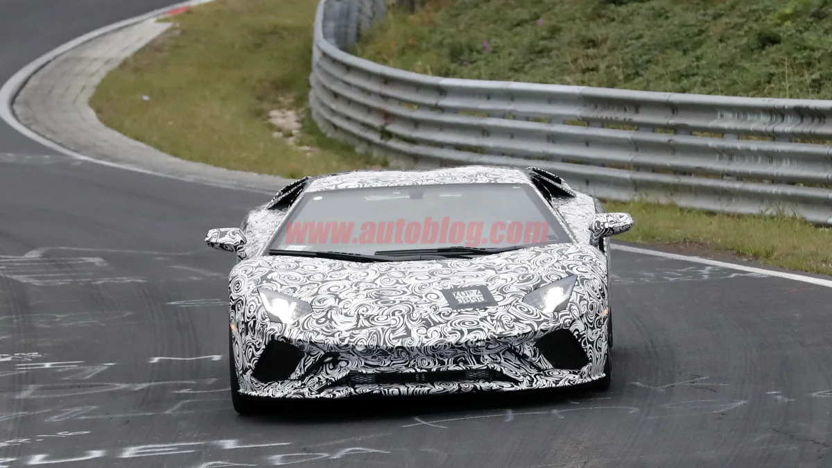 Lamborghini Aventador Spy Shots Front End Exterior