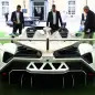 A Lamborghini Veneno Roadster is pictured during an auction preview of Bonhams at the Bonmont Golf &amp; Country Club in Cheserex near Geneva