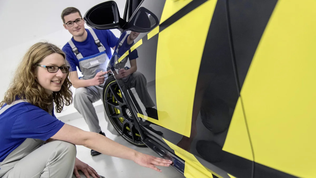 VW Golf GTI Dark Shine edition studio apprentices side skirt fender