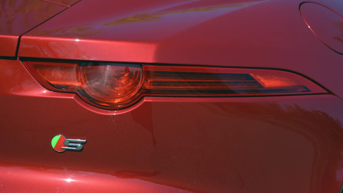 2016 Jaguar F-Type S Coupe red taillight detail 