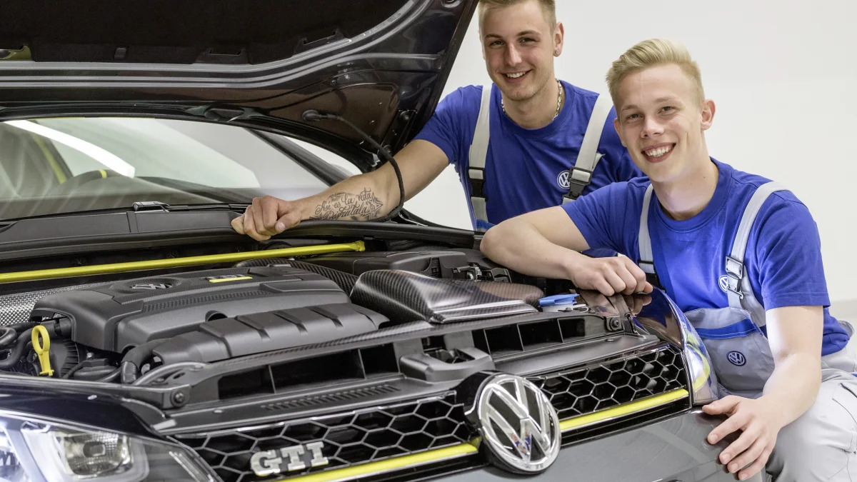 VW Golf GTI Dark Shine edition studio apprentices engine