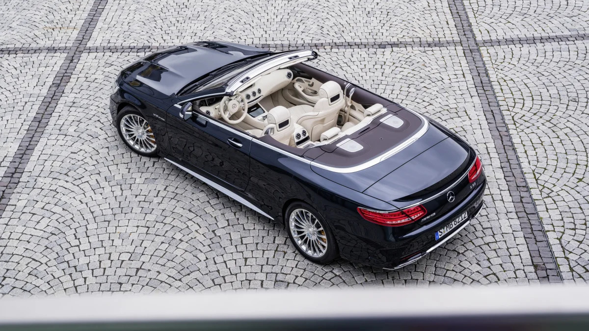 Mercedes-AMG S65 Cabriolet roof down above view