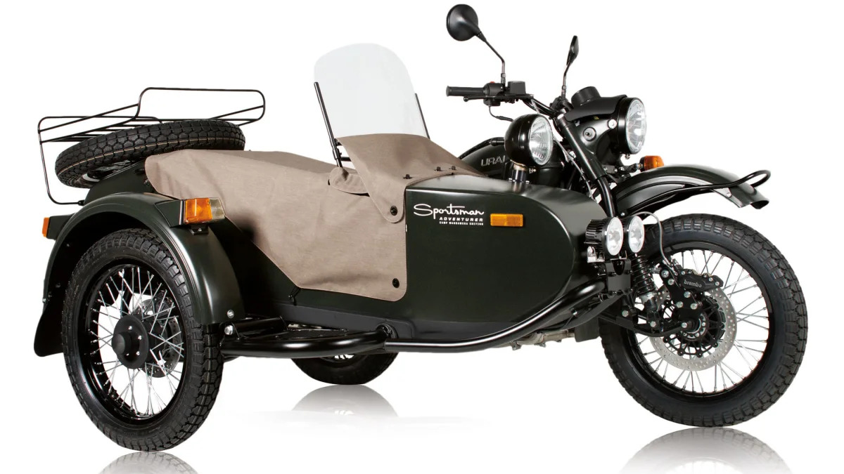 green ural motorcycles sportsman front three quarters