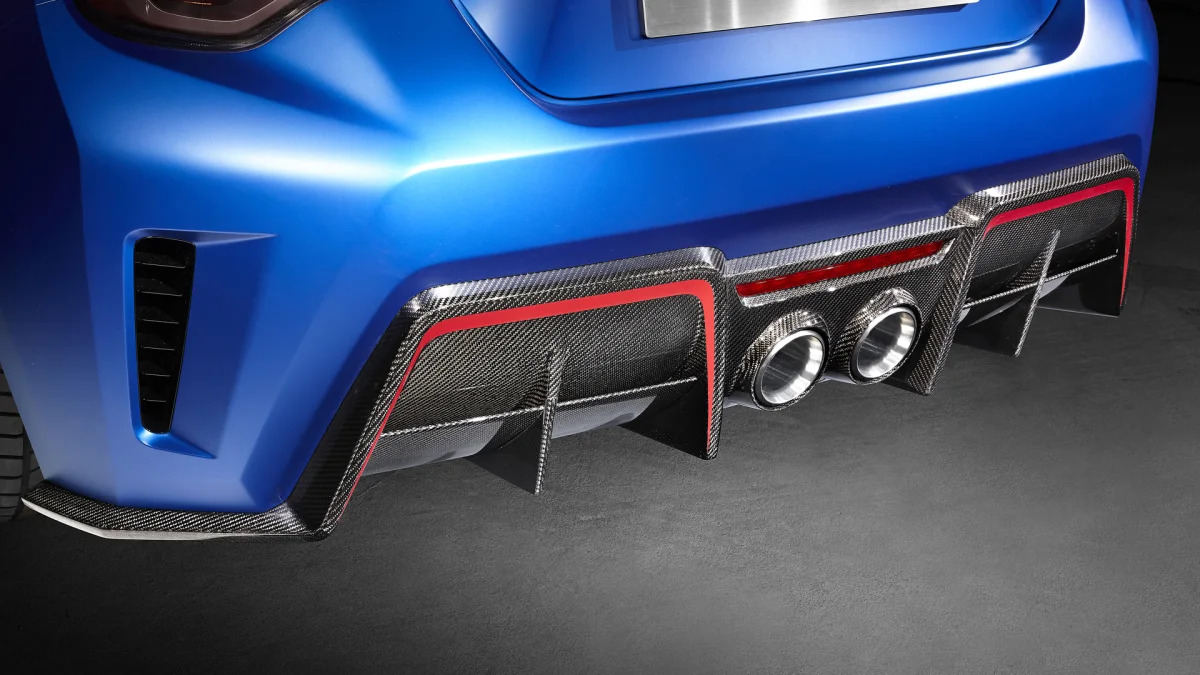 Subaru STI concept blue rear diffuser exhaust 