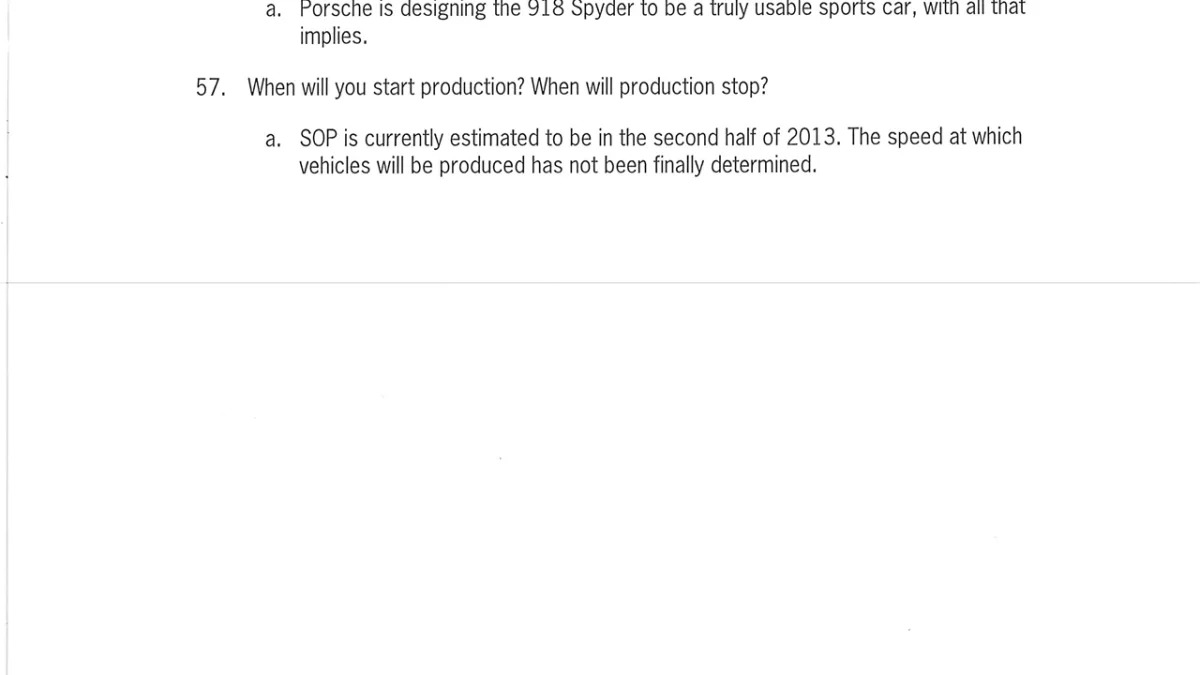 Porsche 918 Hybrid dealer information