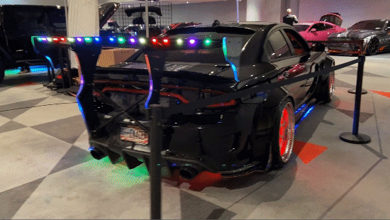 Bright light-up car at the NY Auto Show