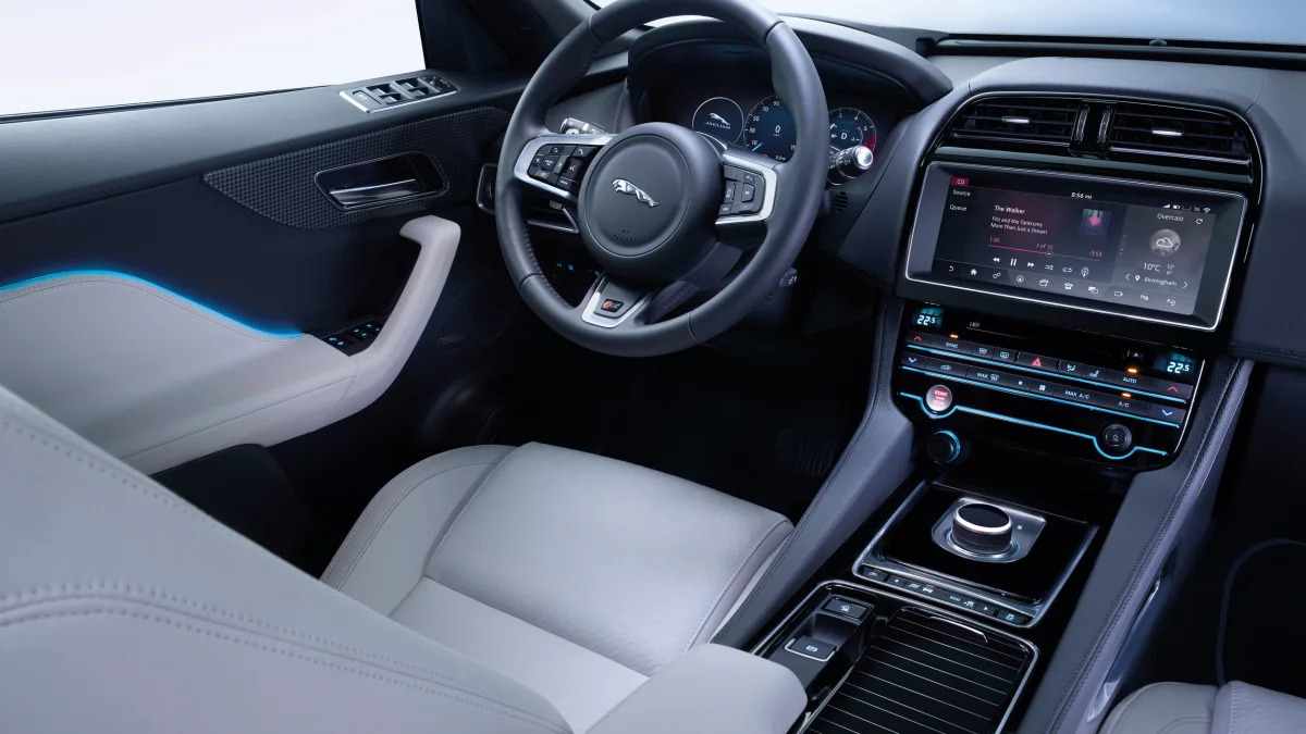 cabin interior left jaguar f-pace seat steering wheel
