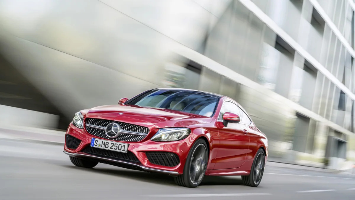 mercedes coupe c300 action red 2017
