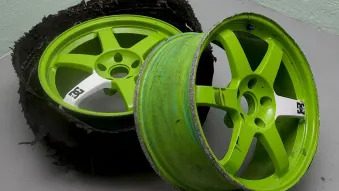 Ken Block's 18-inch Volk wheels, post gymkhana