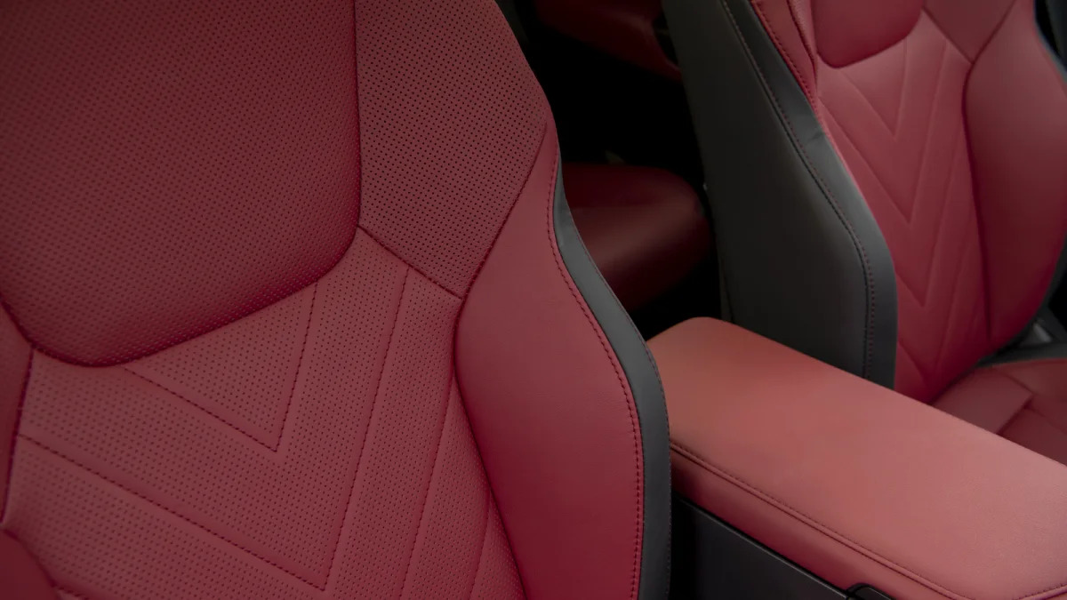 2022 Lexus NX 350h Luxury Celestial Blue red seat detail