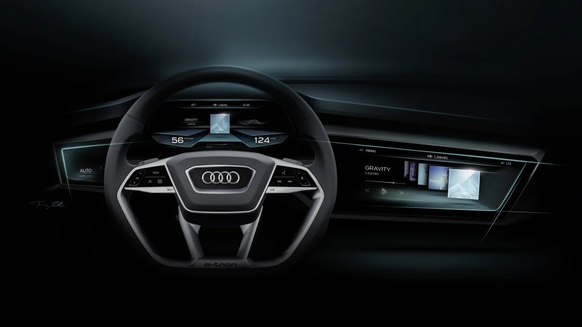 Audi e-tron quattro concept interior steering wheel