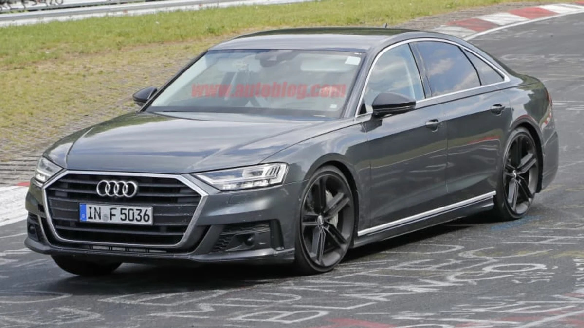 2019 Audi S8 spied completely uncovered at the Nurburgring