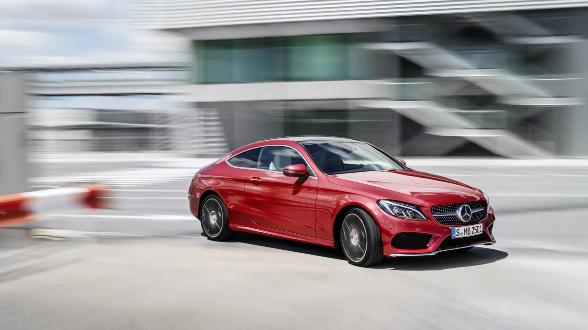 c300 c-class mercedes coupe 2017 turning action