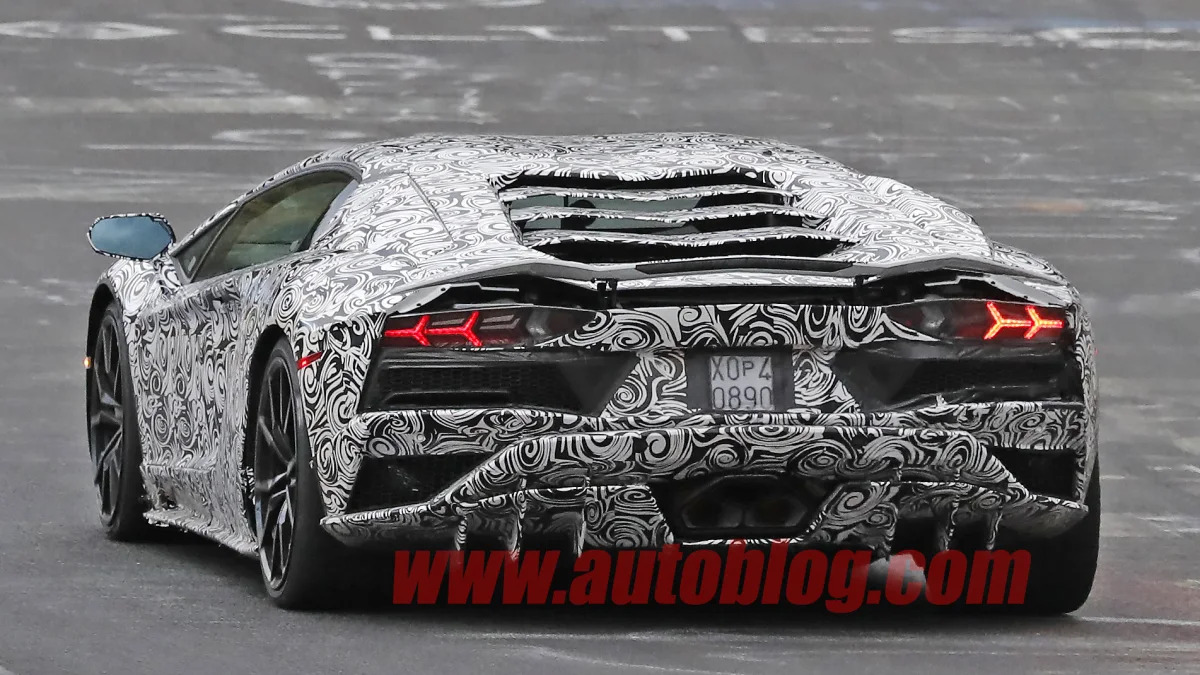 Lamborghini Aventador Spy Shots Rear End Exterior