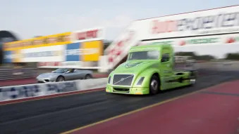 Volvo truck vs Ferrari drag race