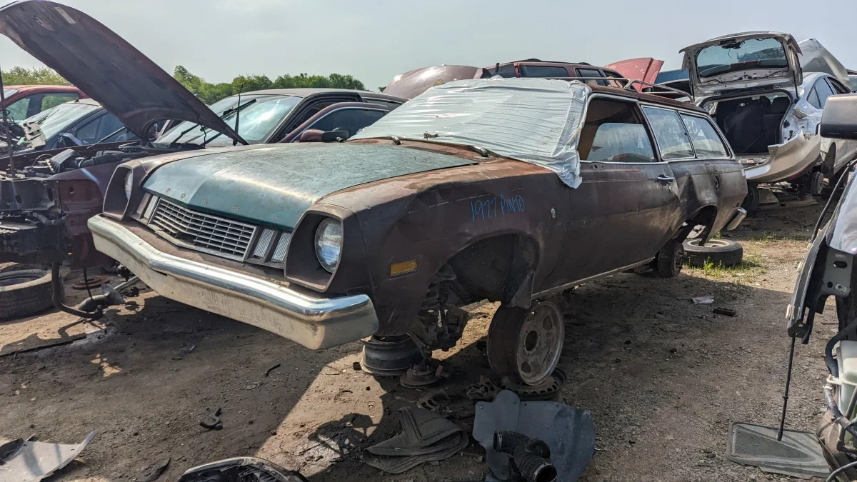 42 - 1977 Ford Pinto Station Wagon in Oklahoma junkyard - photo by Murilee Martin