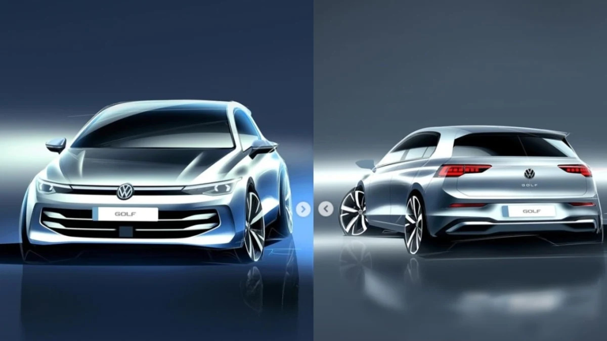 Updated Volkswagen Golf previewed with design sketches