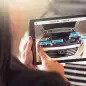 A demonstration of the Hyundai Virtual Guide, an app that uses augmented reality to display content of the owner's manual, on an iPad.