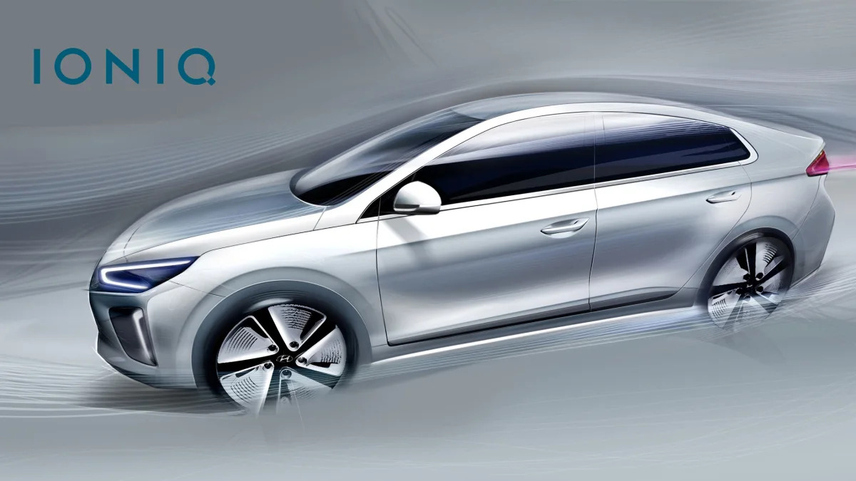 Hyundai Ioniq exterior teaser rendering