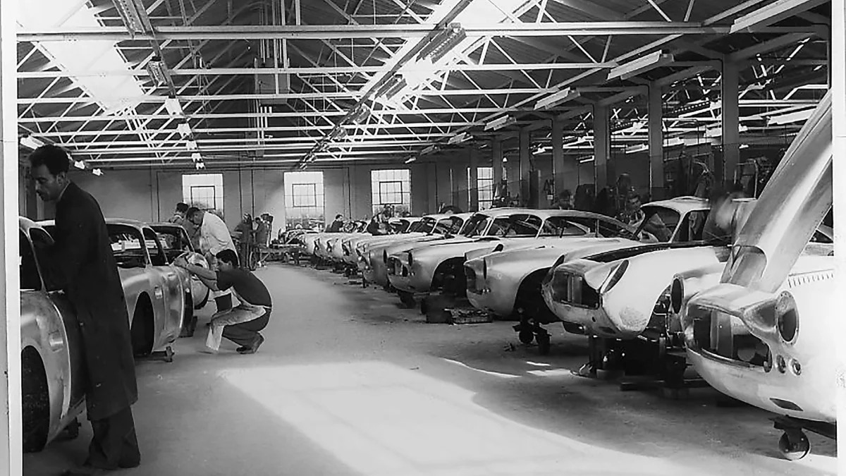 Aston Martin DB4 GT factory