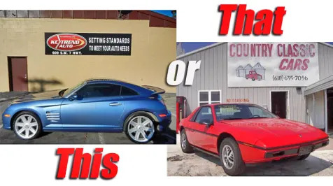 <h6><u>This or That: 2005 Chrysler Crossfire SRT6 vs. 1984 Pontiac Fiero</u></h6>