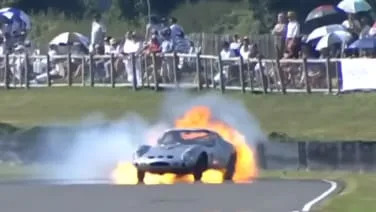 Ferrari 250 GTO blows its V12 in Goodwood race, fireball ensues