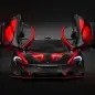 McLaren Special Operations P1 red and black livery front doors up open