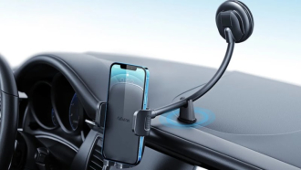 Unique Bargains Phone Holder For Car Dashboard Mat Rubber Pad
