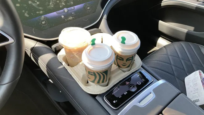 The cupholders in the Mercedes EQS, The cupholders in the Mercedes EQS …  oooooh, fancy!, By Autoblog