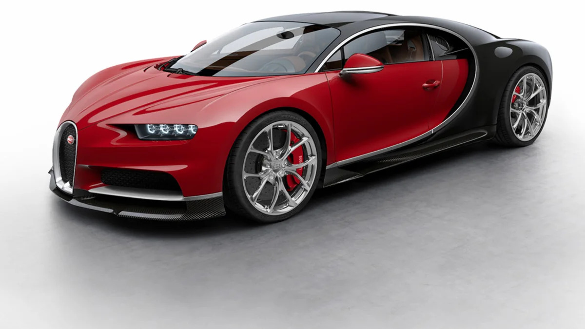 chiron bugatti red black alloy wheels front