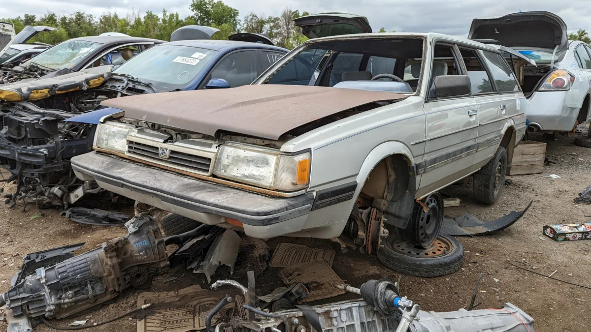 25 - 1987 Subaru GL Leone station wagon in Colorado wrecking yard - photo by Murilee Martin