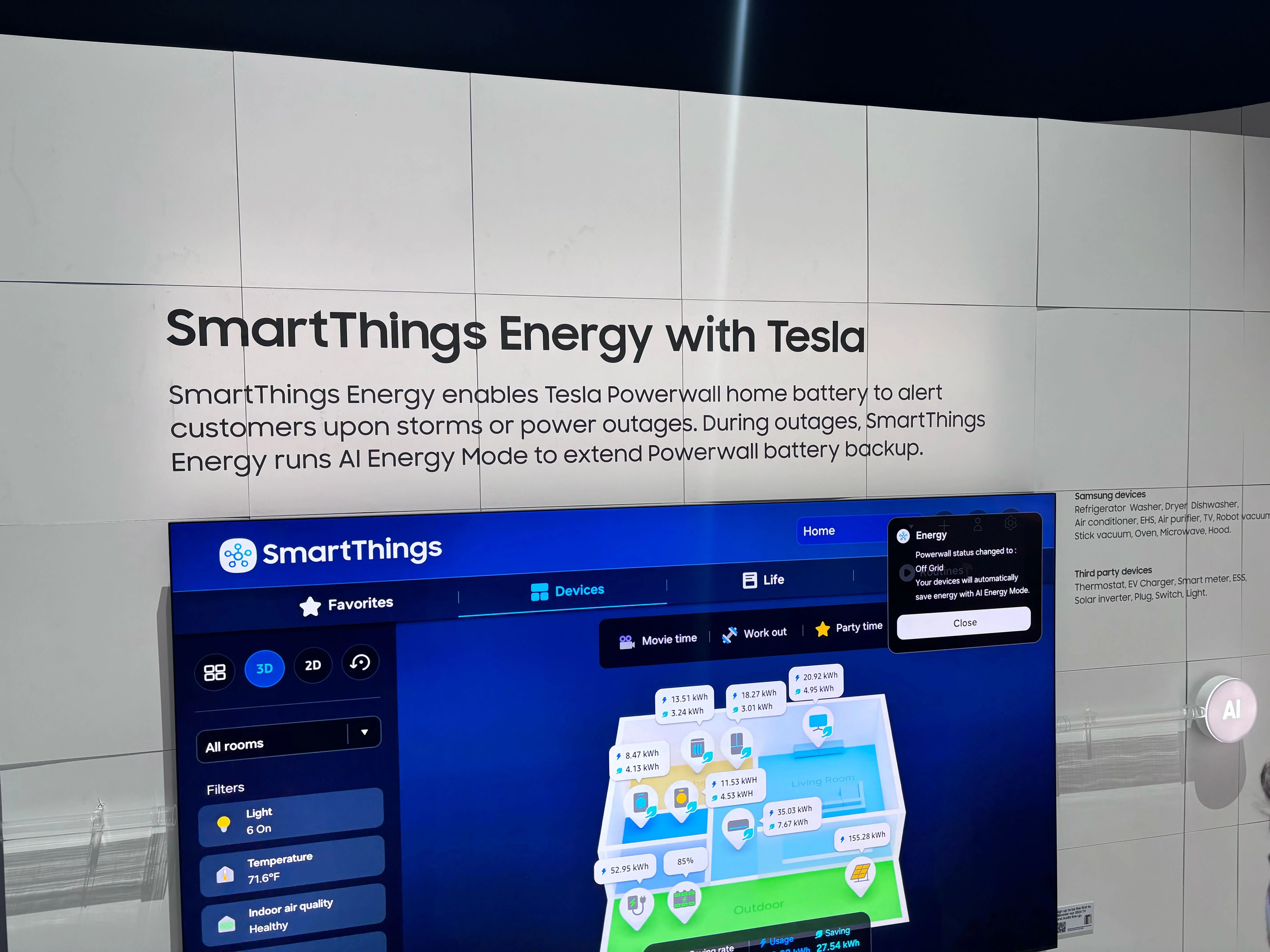 Coming soon: Tesla’s universal wall connector, Powerwall 3 and Solar Inverter can be integrated into Samsung’s Smart Things home ecosystem. The key thing here is the Powerwall.