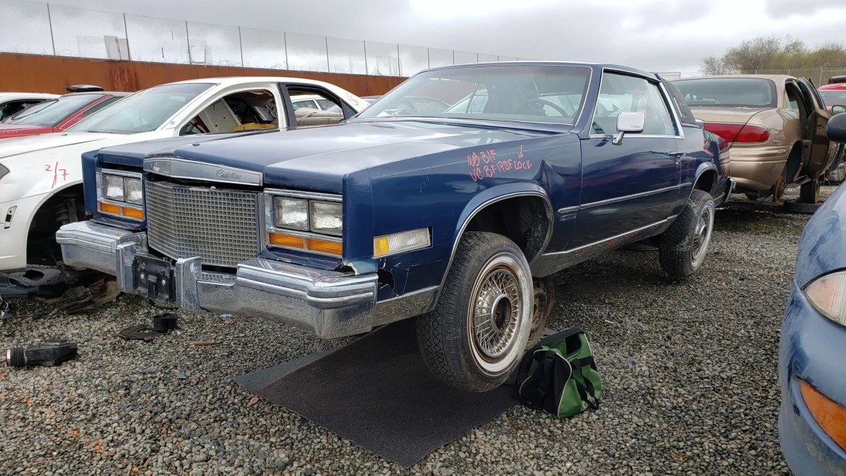 00 - 1981 Cadillac Eldorado in California wrecking yard - photo by Murilee Martin