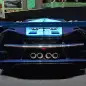 The Bugatti Vision Gran Turimso, designed for the Sony Playstation game Gran Turismo, at the 2015 Frankfurt Motor Show, rear view.