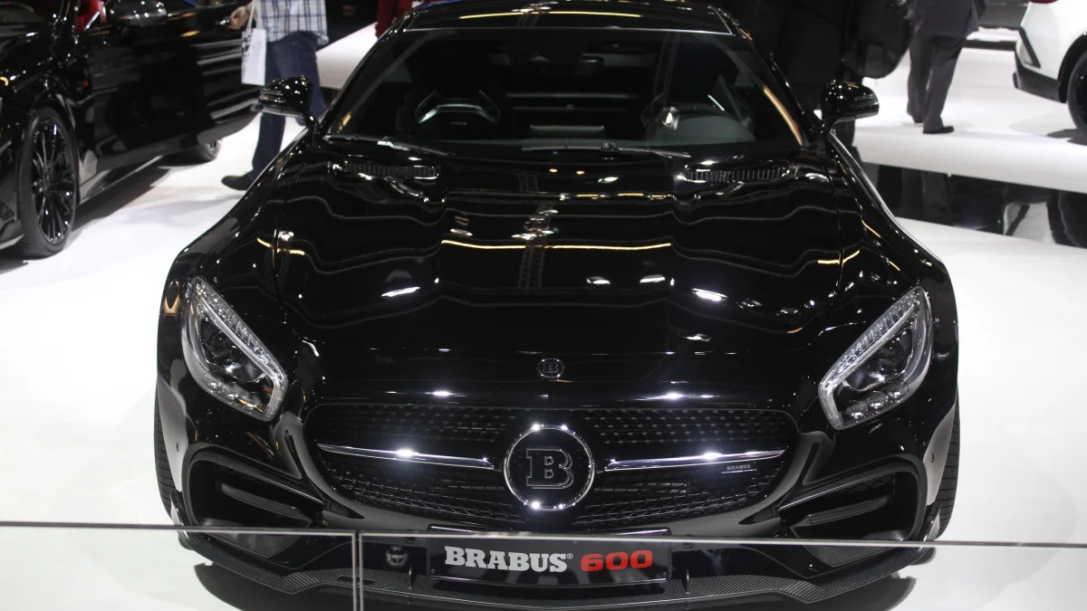 The Brabus 600, a tuned Mercedes-AMG GT S, at the Frankfurt Motor Show, front view.