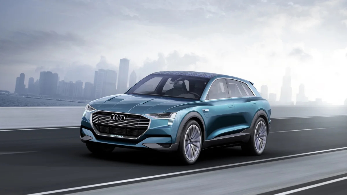 Audi e-tron quattro concept front 3/4 view driving