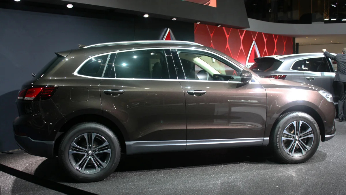 The Borgward BX7, resurrecting the Borgward brand name after 50 years, unveiled at the 2015 Frankfurt Motor Show, side view.