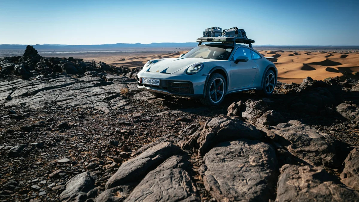 2023 Porsche 911 Dakar in Shade Green on basalt