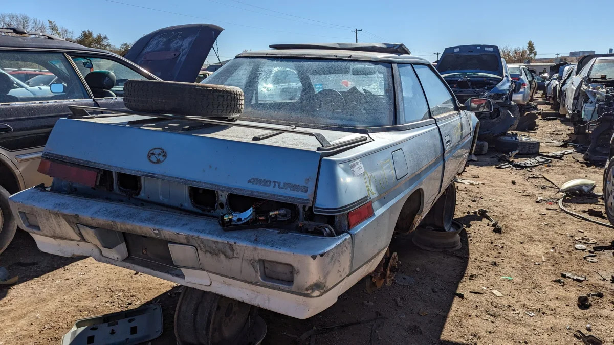 39 - 1985 Subaru XT 4WD Turbo in Colorado junkyard - photo by Murilee Martin