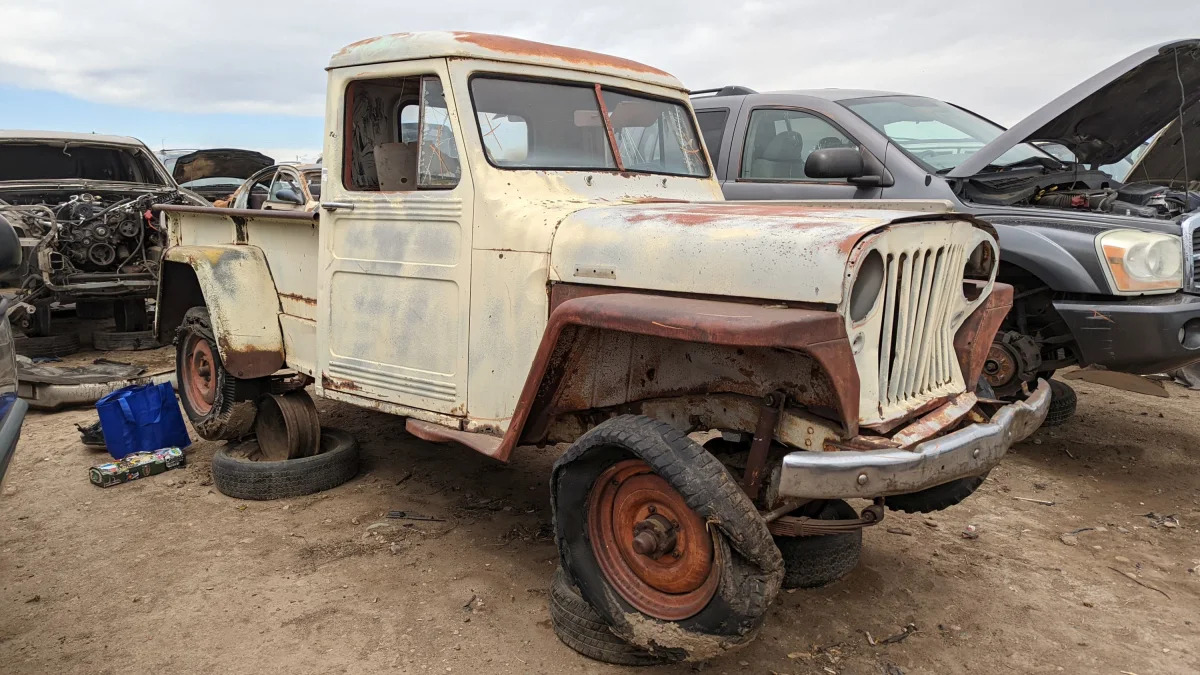 99 - 1949 Willys Jeep Truck in Colorado junkyard - Photo by Murilee Martin