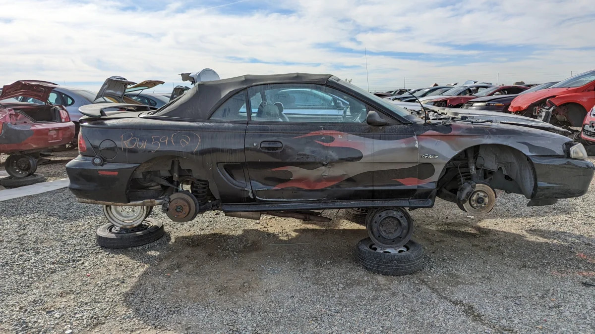 99 - 1997 Ford Mustang GT in California junkyard - photo by Murilee Martin