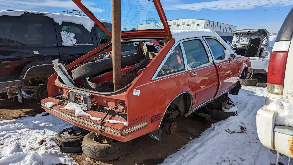 25 - 1980 Pontiac Phoenix in Colorado junkyard - photo by Murilee Martin