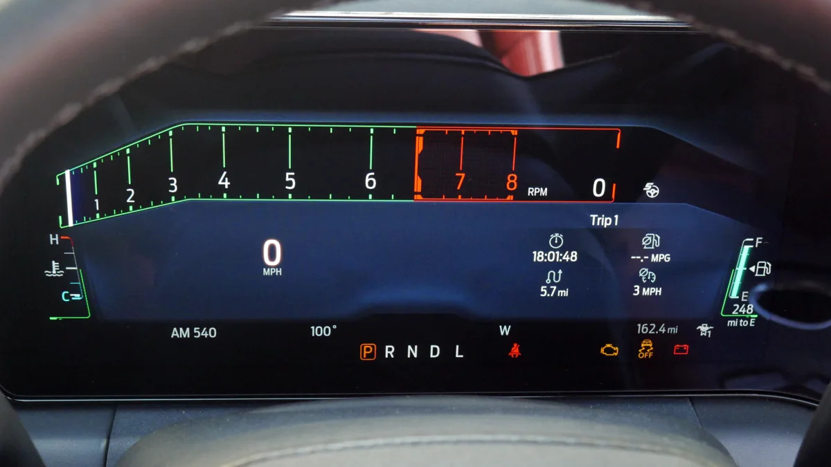 2024 Ford Mustang gauges Track light greens