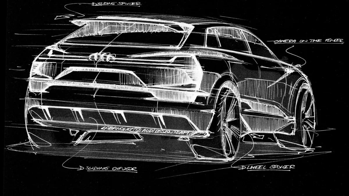 Audi e-tron quattro concept sketch rear 3/4