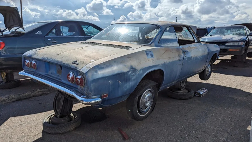 76 1968 Chevrolet Corvair in Colorado wrecking yard photo by Murilee Martin