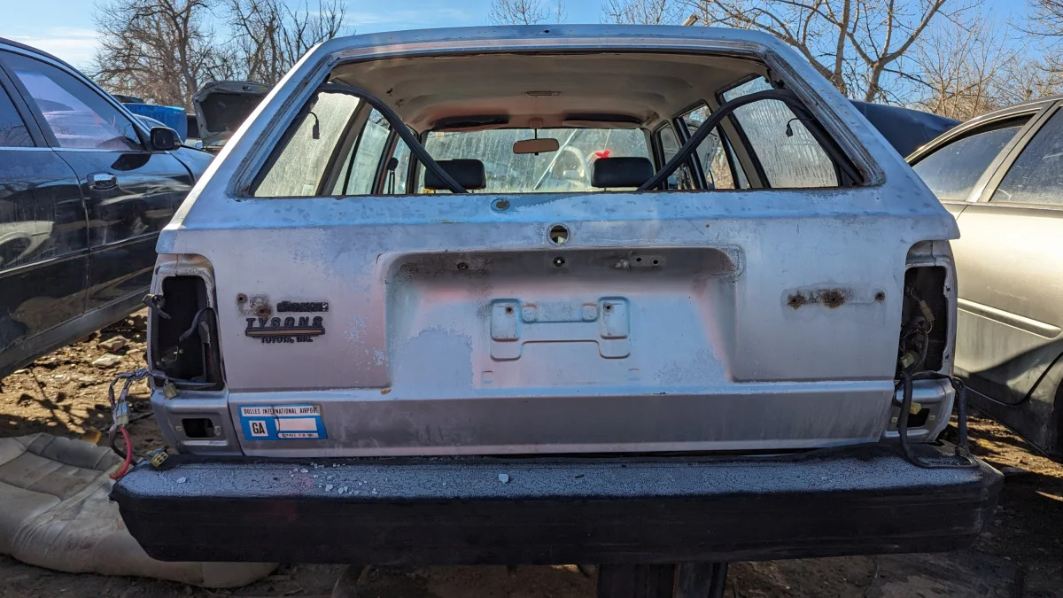 51 - 1980 Toyota Corolla station wagon in Colorado wrecking yard - photo by Murilee Martin