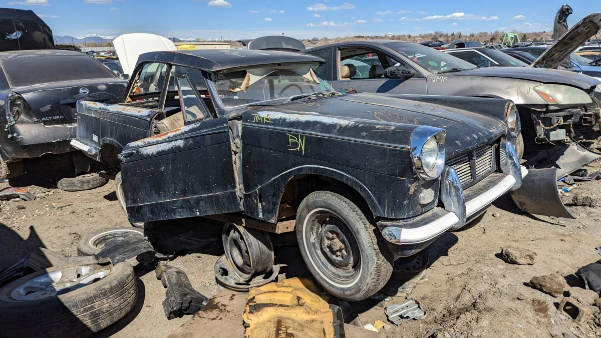 47 - 1962 Triumph Herald in Colorado junkyard - photo by Murilee Martin