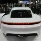 The Porsche Mission E concept, showed off at the 2015 Frankfurt Motor Show, rear view.